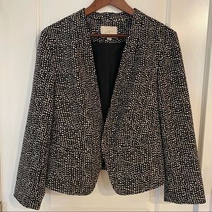 Great Quality! Ann Taylor LOFT blazer - Black w/cream - L